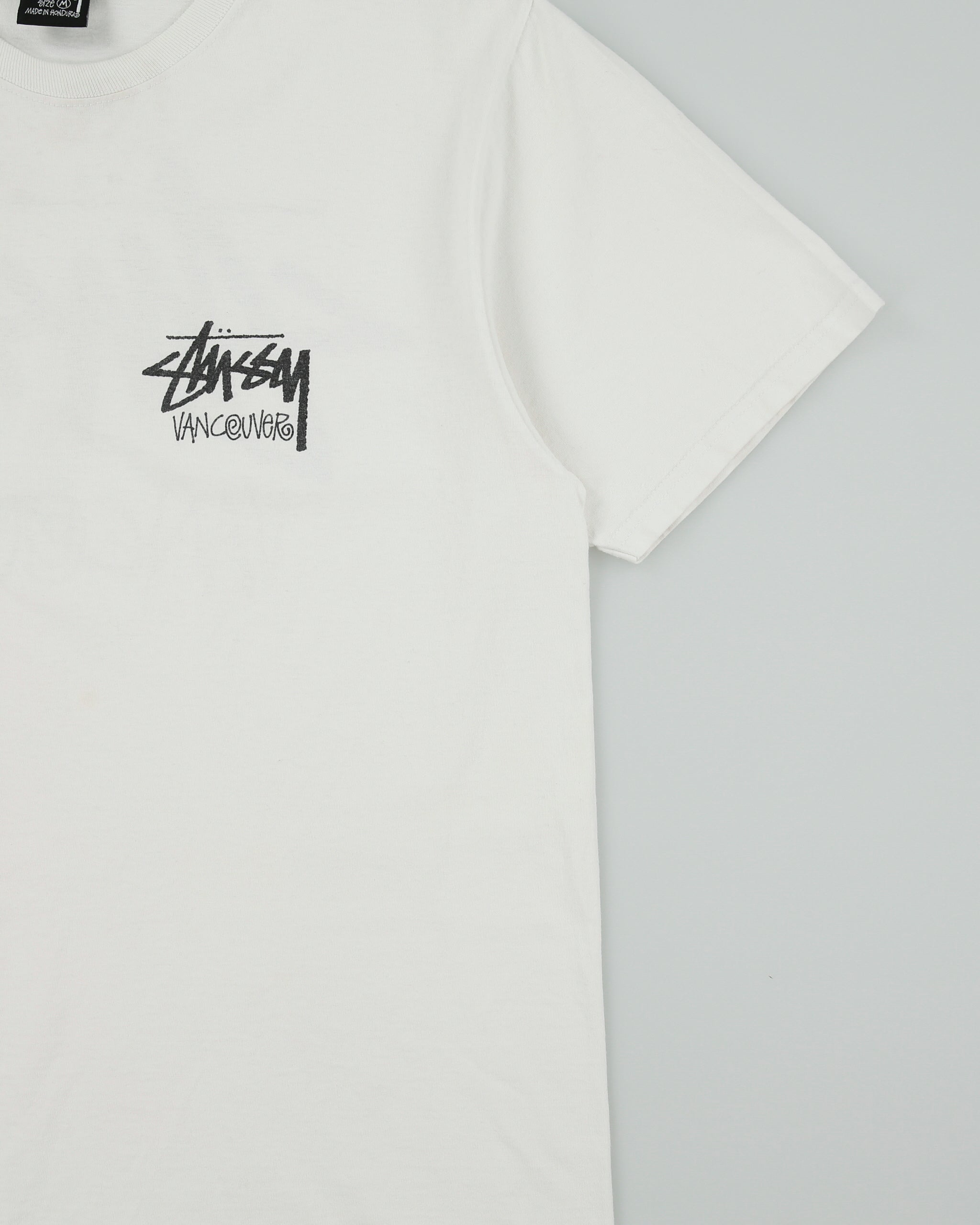 Vintage Stussy Vancouver Stock Logo Heavyweight Crewneck T-Shirt - M