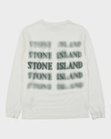 Stone Island Blurred Graphic 5 Heavyweight Single Stitch Loose Fit Long Sleeve Crewneck T-Shirt - S