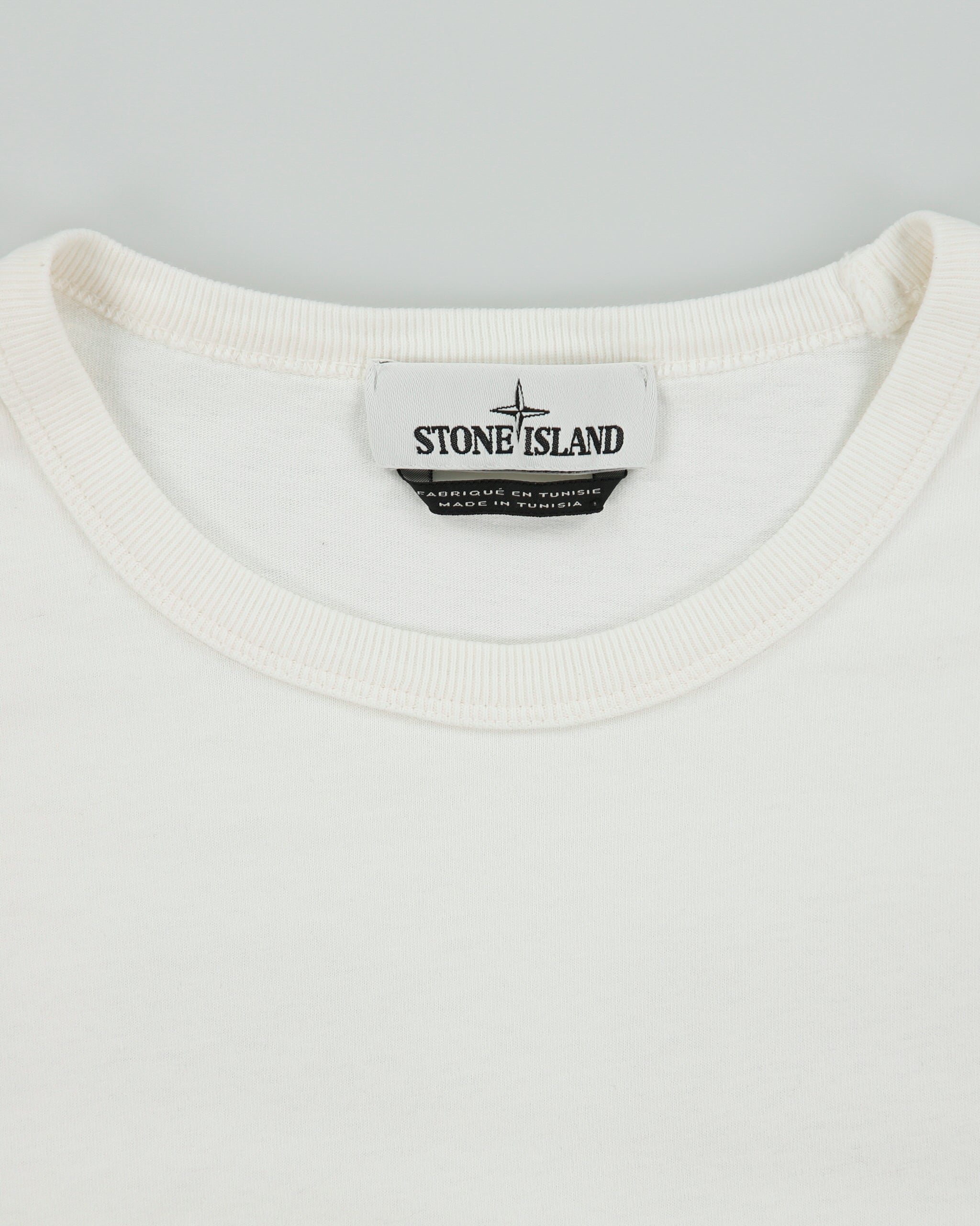Stone Island Blurred Graphic 5 Heavyweight Single Stitch Loose Fit Long Sleeve Crewneck T-Shirt - S