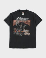 Vintage Y2K 00s Harley Davidson Chicago Heavyweight Hanes Beefy Made In USA Crewneck T-Shirt - M