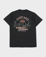 Vintage Y2K 00s Harley Davidson Chicago Heavyweight Hanes Beefy Made In USA Crewneck T-Shirt - M