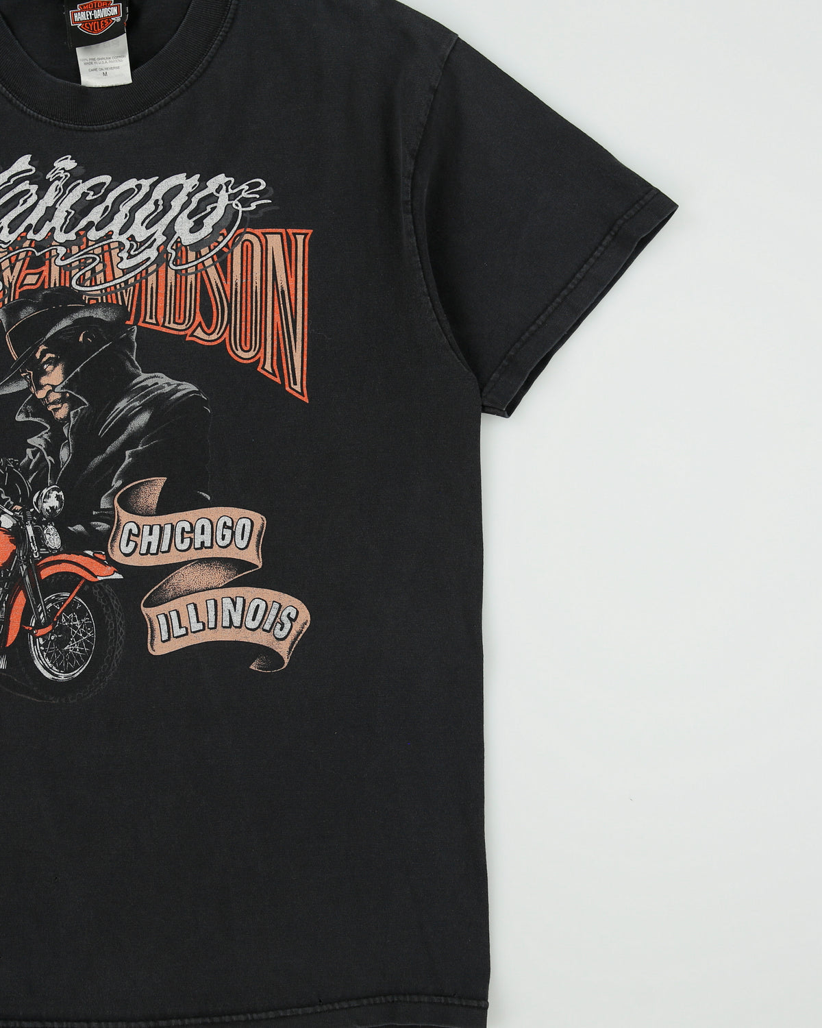 Vintage Y2K 00s Harley Davidson Chicago Heavyweight Hanes Beefy Made In USA Crewneck T-Shirt - M