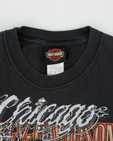 Vintage Y2K 00s Harley Davidson Chicago Heavyweight Hanes Beefy Made In USA Crewneck T-Shirt - M