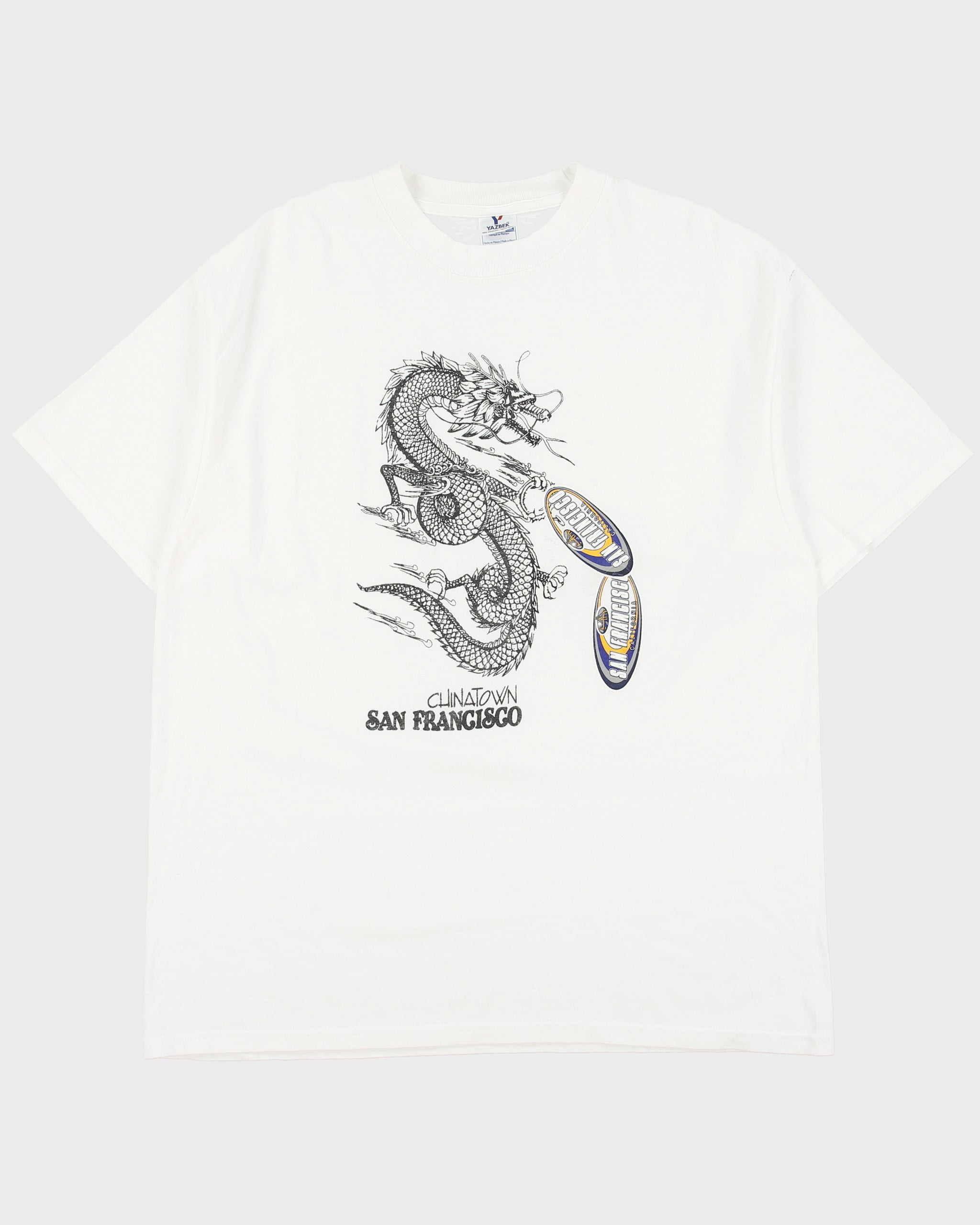 Vintage Y2K 00s China Town San Francisco Heavyweight Crewneck T-Shirt - XL