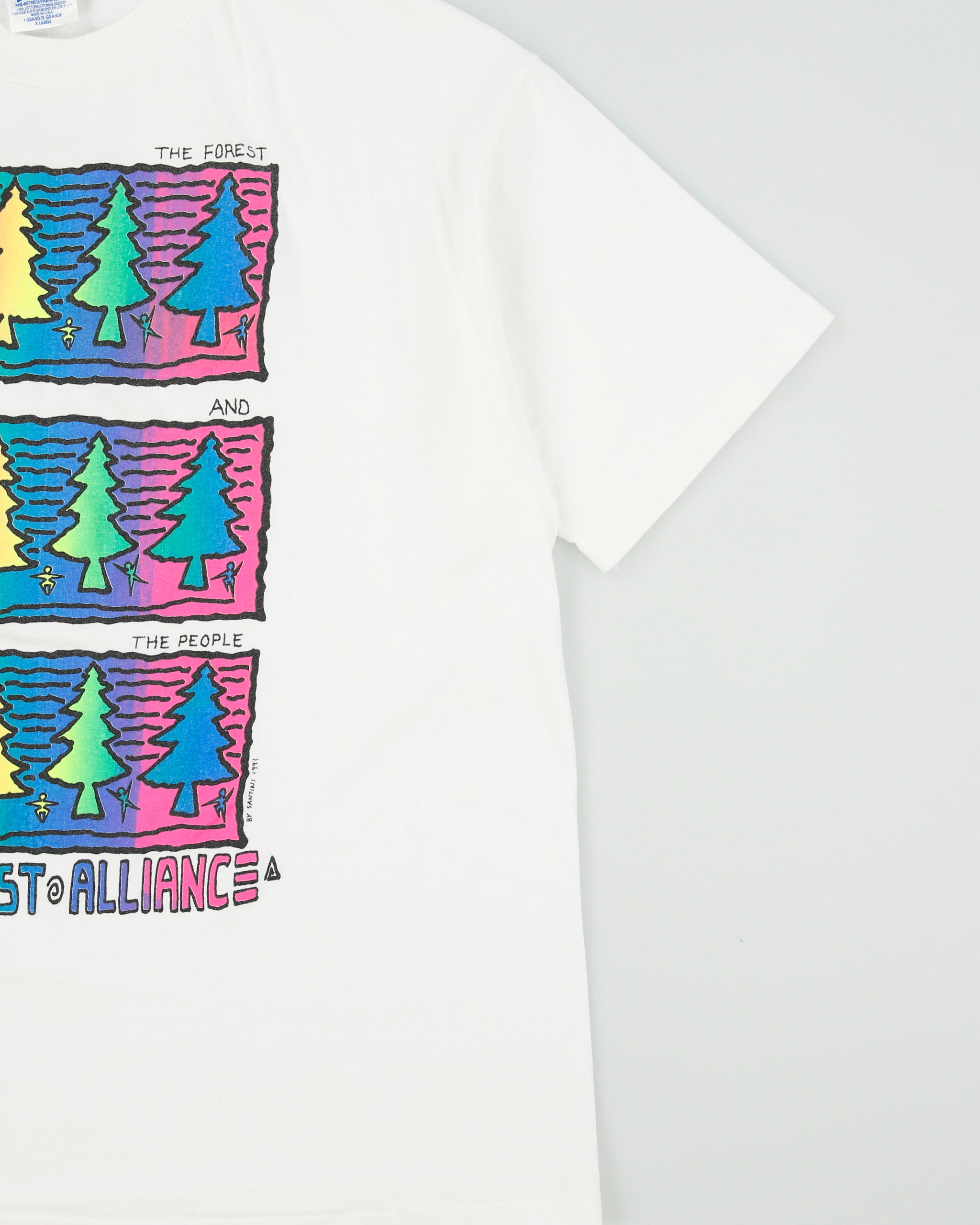 Vintage 1991 The Forest Alliance By Santini Heavyweight Hanes Beefy Single Stitch Made In USA Crewneck T-Shirt - XL