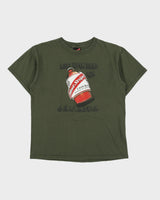 Vintage Y2K 00s Red Stripe Jamaica Khaki Heavyweight Crewneck T-Shirt - M