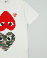 Comme Des Garçons PLAY Camo Mirrored Hearts Heavyweight Single Stitch Crewneck T-Shirt - S