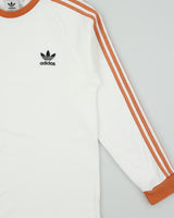 Vintage Adidas Originals Tan 3-Stripe Heavyweight Long Sleeve Crewneck T-Shirt - M