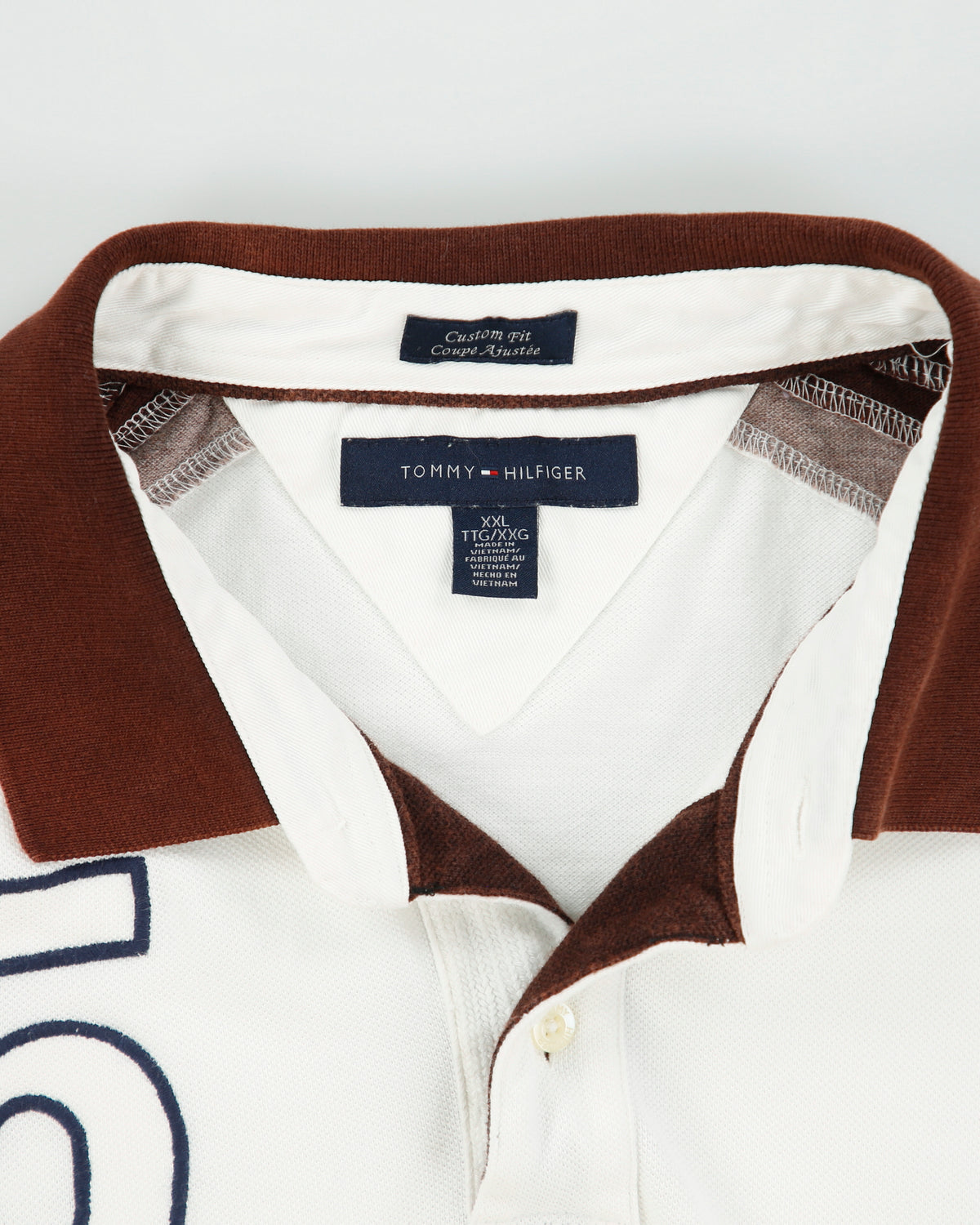 Vintage Tommy Hilfiger Embroidered Preppy Custom Fit Short Sleeve Polo Shirt - XXL