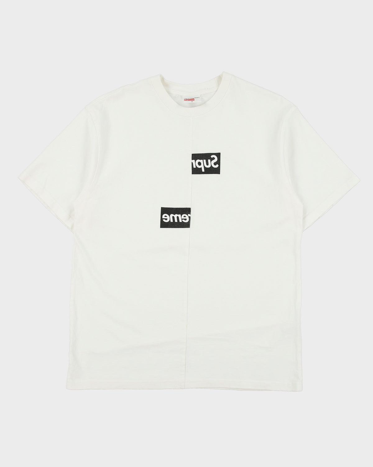 FW18 Comme Des Garçons x Supreme Heavyweight Split Box Logo Crewneck Shirt - S