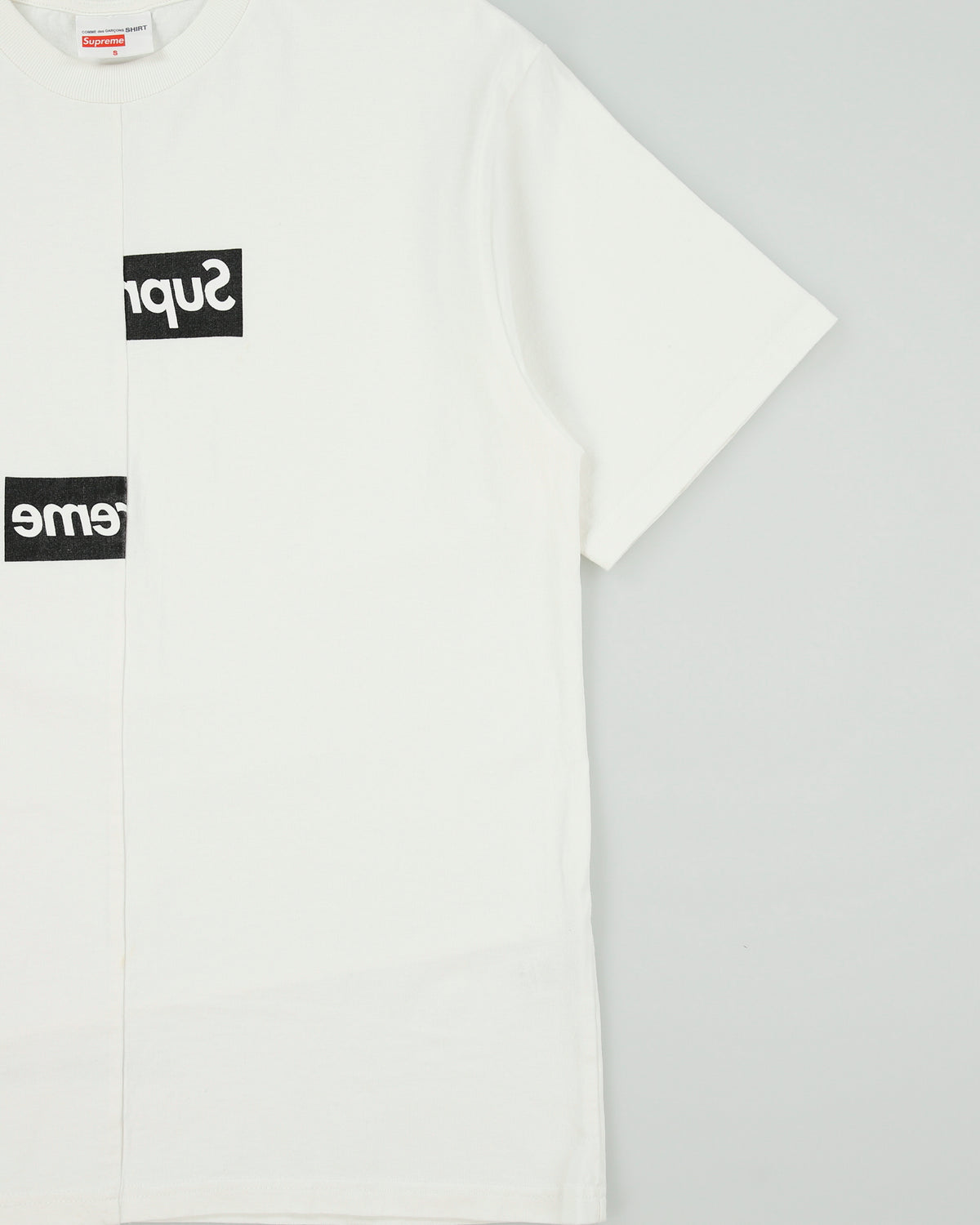 FW18 Comme Des Garçons x Supreme Heavyweight Split Box Logo Crewneck Shirt - S