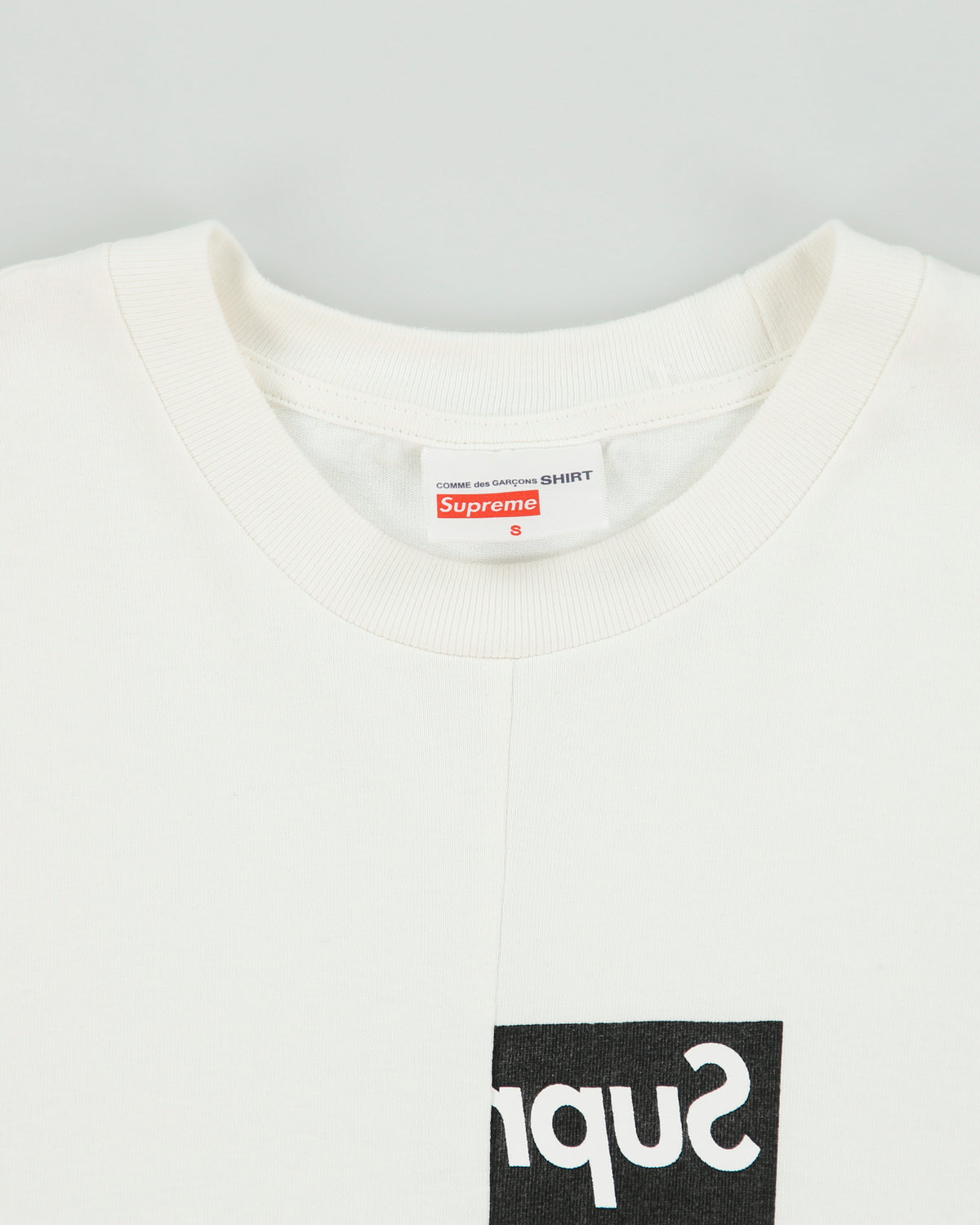 FW18 Comme Des Garçons x Supreme Heavyweight Split Box Logo Crewneck Shirt - S