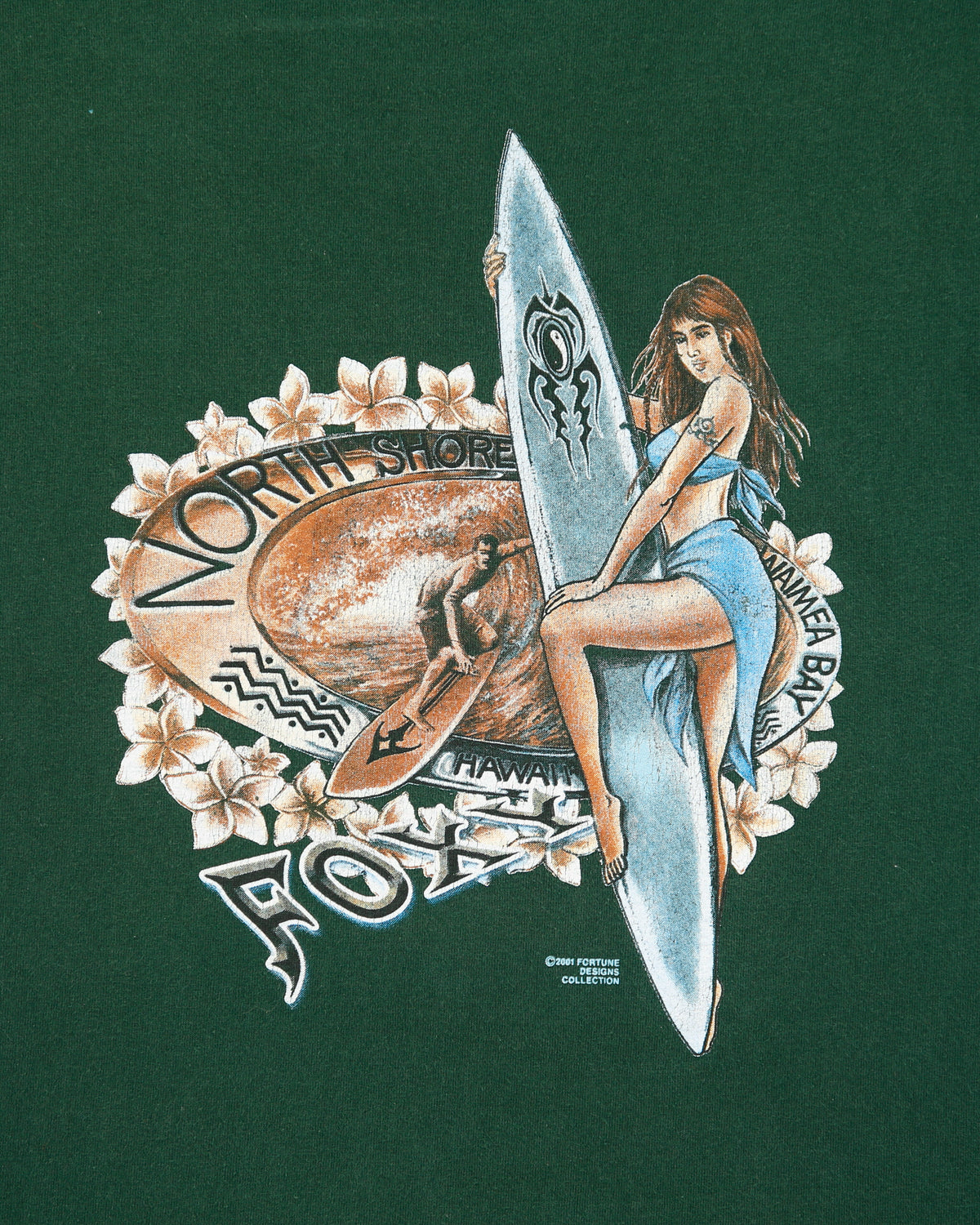 Vintage 2001 Y2K Foxy North Shore Hawaii Heavyweight Crewneck T-Shirt - M