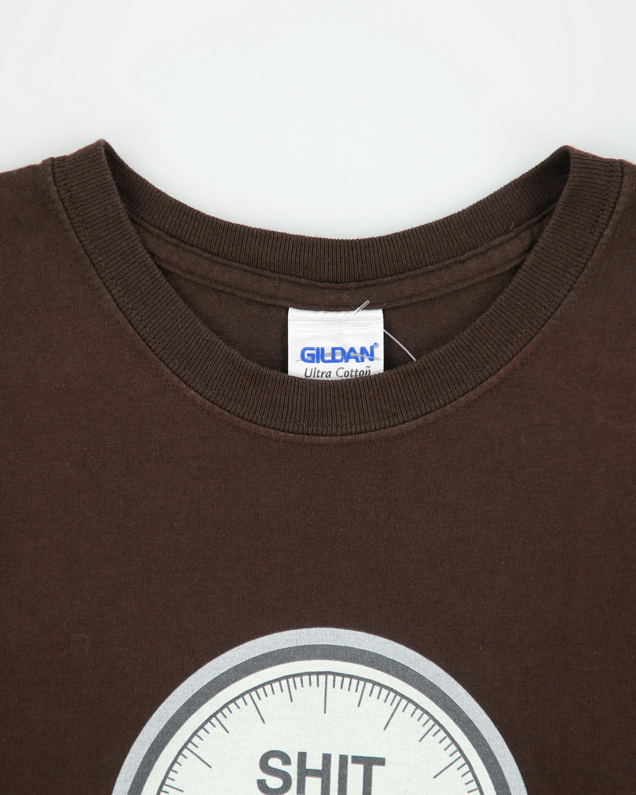 Vintage Y2K 00s Comedy Fuel Gauge Heavyweight Gildan Ultra Crewneck T-Shirt - M