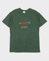 Vintage 2002 Y2K Stussy Embroidered 'Stucci' Crewneck T-Shirt - S