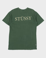 Vintage 2002 Y2K Stussy Embroidered 'Stucci' Crewneck T-Shirt - S