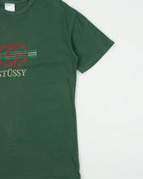 Vintage 2002 Y2K Stussy Embroidered 'Stucci' Crewneck T-Shirt - S