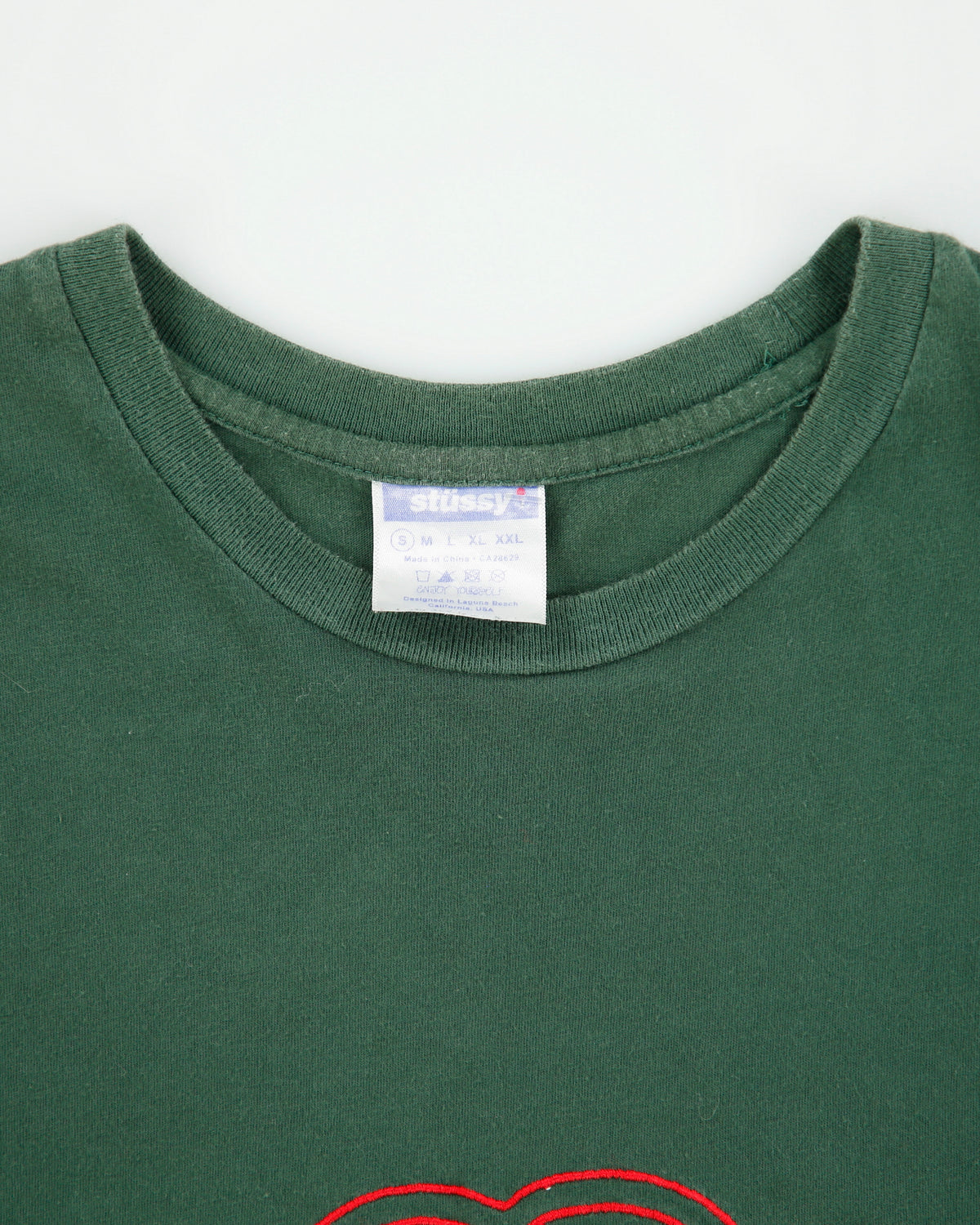 Vintage 2002 Y2K Stussy Embroidered 'Stucci' Crewneck T-Shirt - S