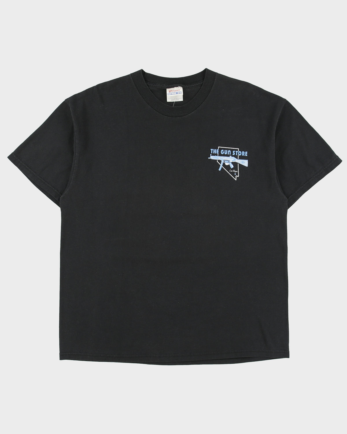 Vintage Y2K 00s The Gun Store Las Vegas Heavyweight Hanes Crewneck T-Shirt - L