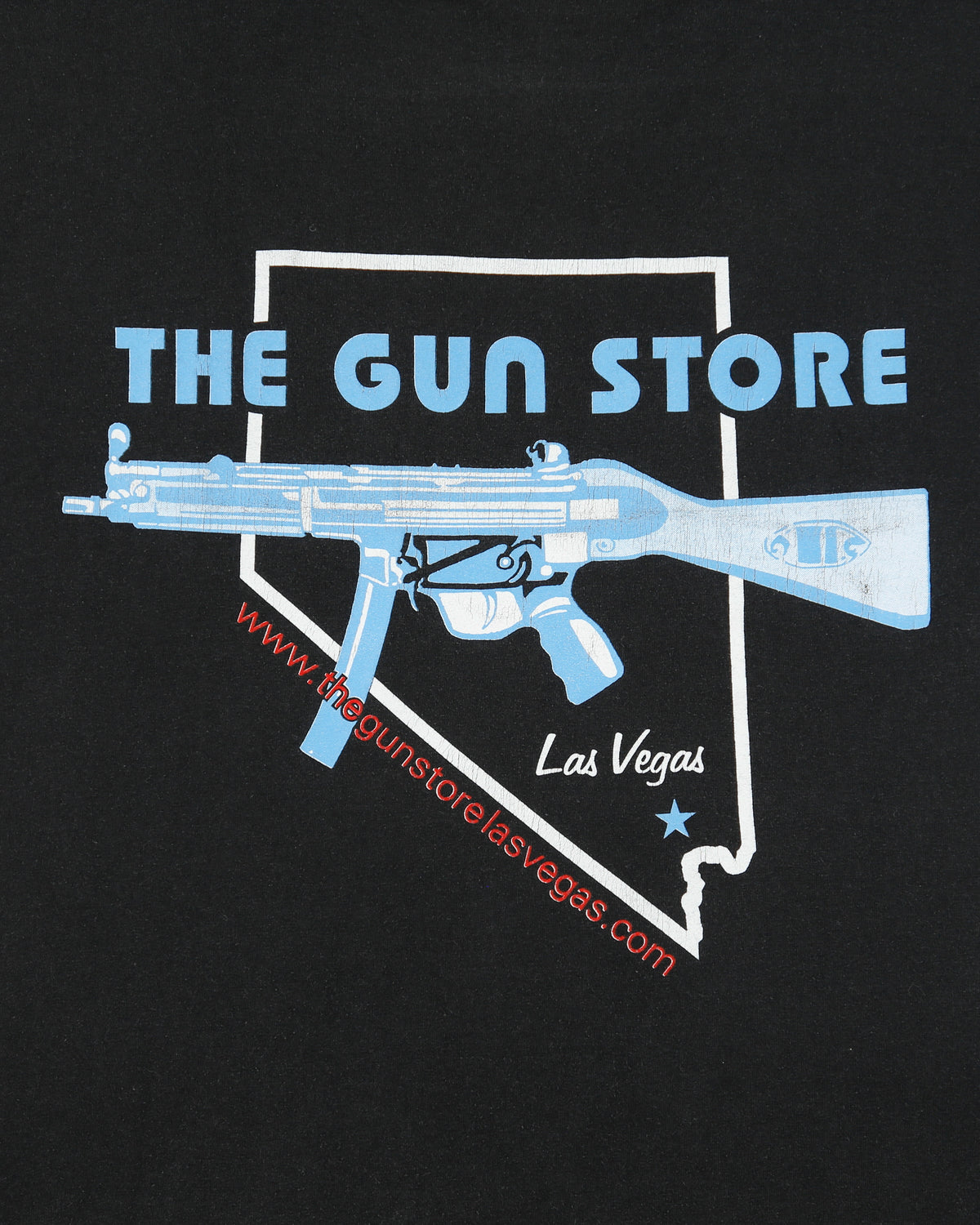 Vintage Y2K 00s The Gun Store Las Vegas Heavyweight Hanes Crewneck T-Shirt - L