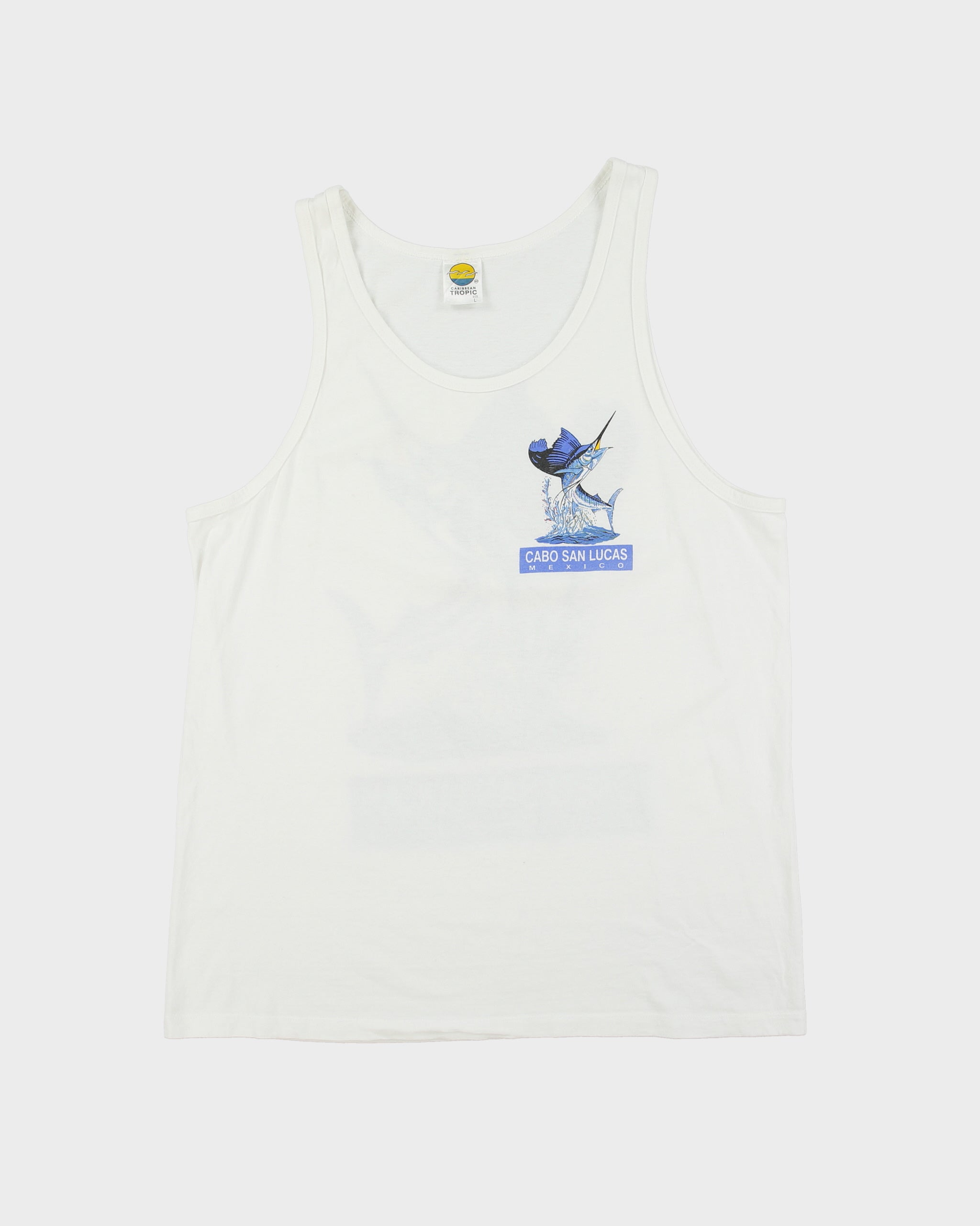 Vintage Y2K 00s Cabo San Lucas Mexico Heavyweight King Fisher Tank Top Vest - L