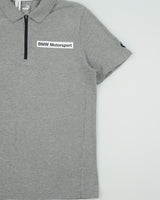 Vintage Puma BMW Motorsport M Marl Grey Short Sleeve Zip Polo Shirt - M