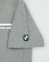 Vintage Puma BMW Motorsport M Marl Grey Short Sleeve Zip Polo Shirt - M