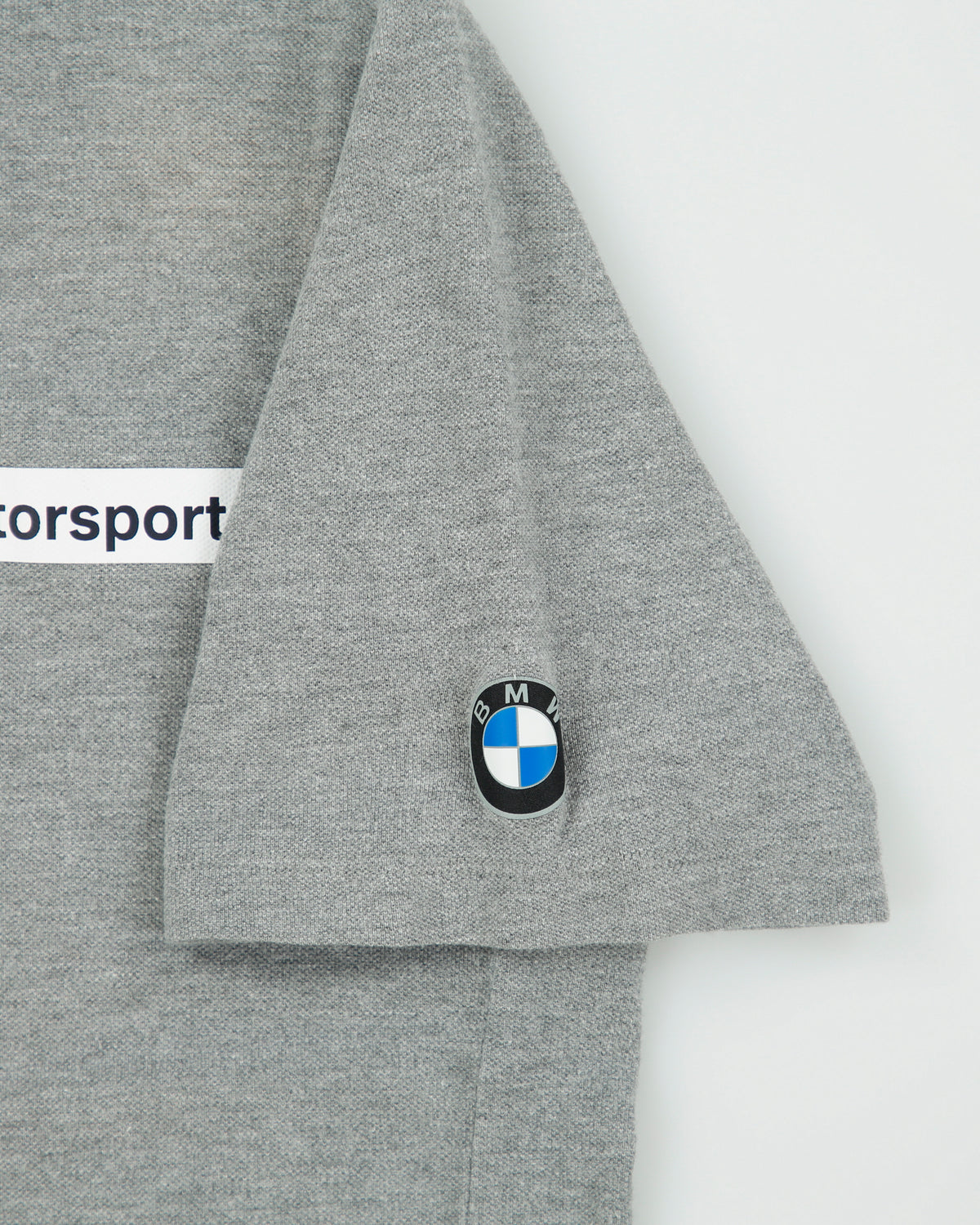 Vintage Puma BMW Motorsport M Marl Grey Short Sleeve Zip Polo Shirt - M