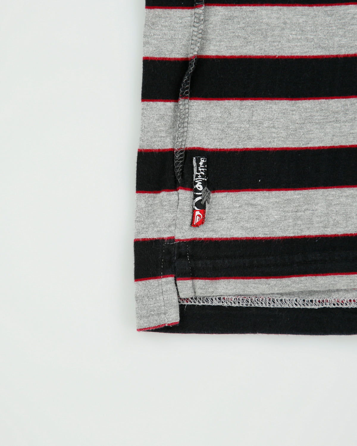 Vintage Y2K 00s Quiksilver Striped Exposed Hem Short Sleeve Polo Shirt - L