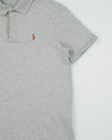 Vintage Polo Ralph Lauren Grey Marl Classic Fit Short Sleeve Polo Shirt - S