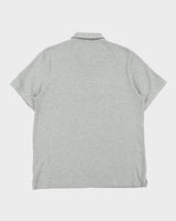 Vintage Burberry Brit Grey Marl Nova Check Placket Short Sleeve Polo Shirt - XL