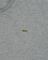 Vintage Lacoste Grey Marl Pima Cotton Classic Pique V-Neck T-Shirt - M