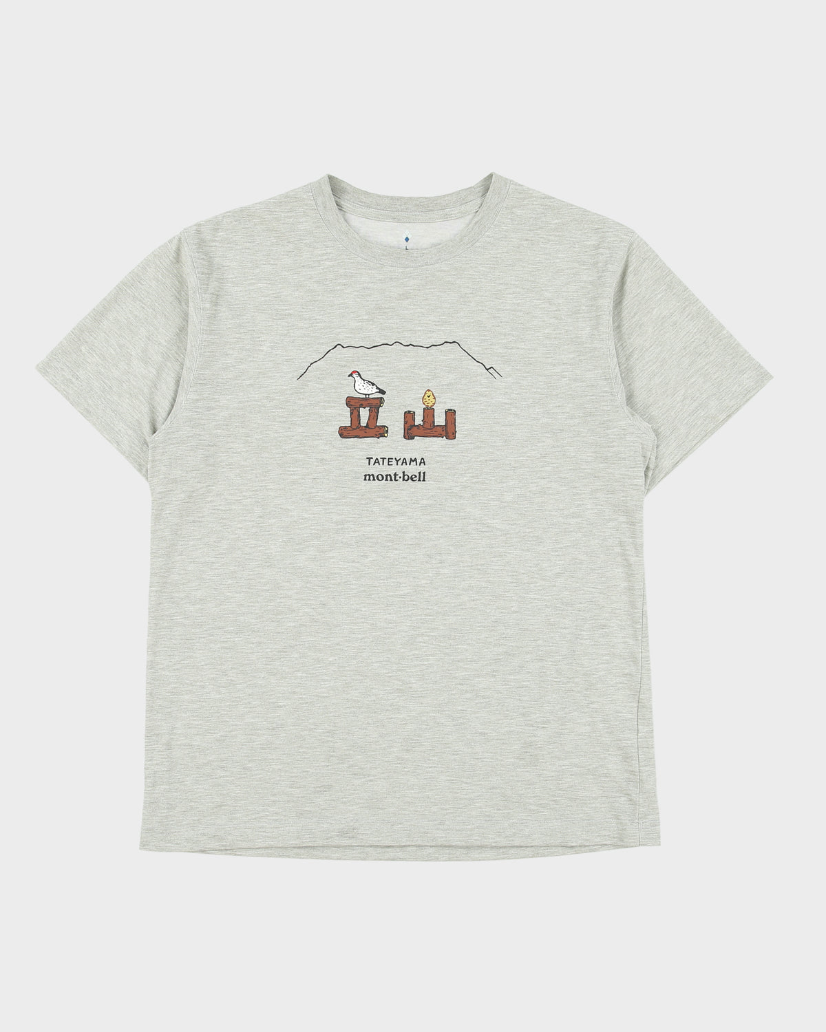 Vintage Mont Bell Tateyama Grey Marl Heavyweight Crewneck T-Shirt - L