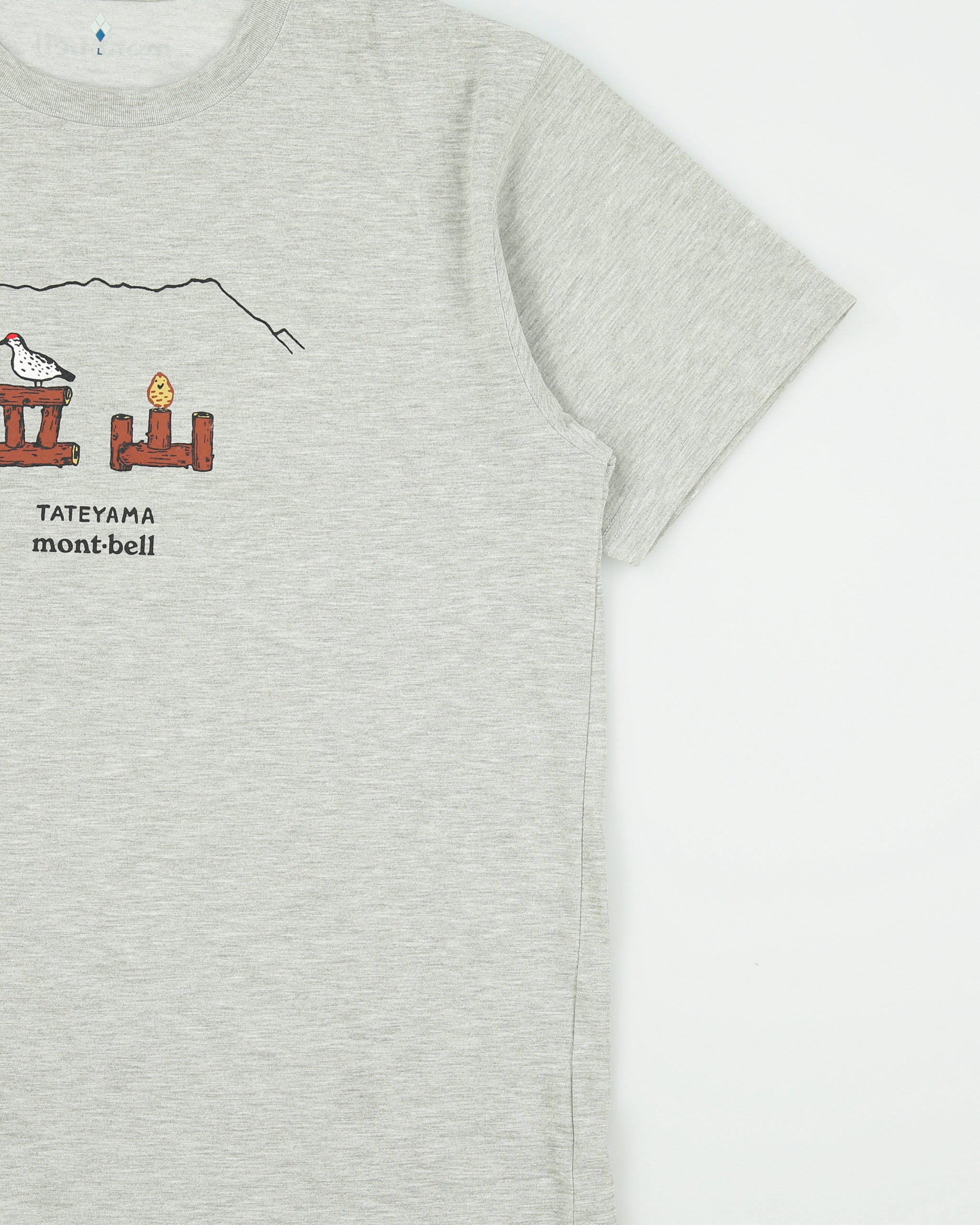 Vintage Mont Bell Tateyama Grey Marl Heavyweight Crewneck T-Shirt - L