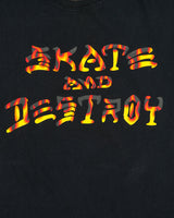 Vintage Thrasher Heavyweight Skate &amp; Destroy Flames Crewneck T-Shirt - S