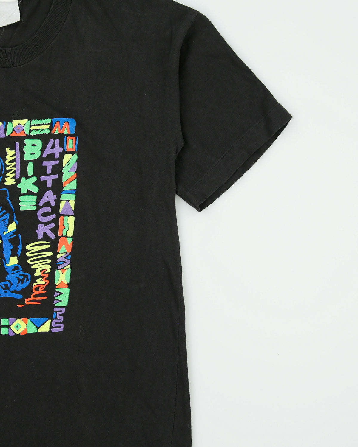 Vintage 1990s Bike Attack Heavyweight Single Stitch Made In America Crewneck T-Shirt - L