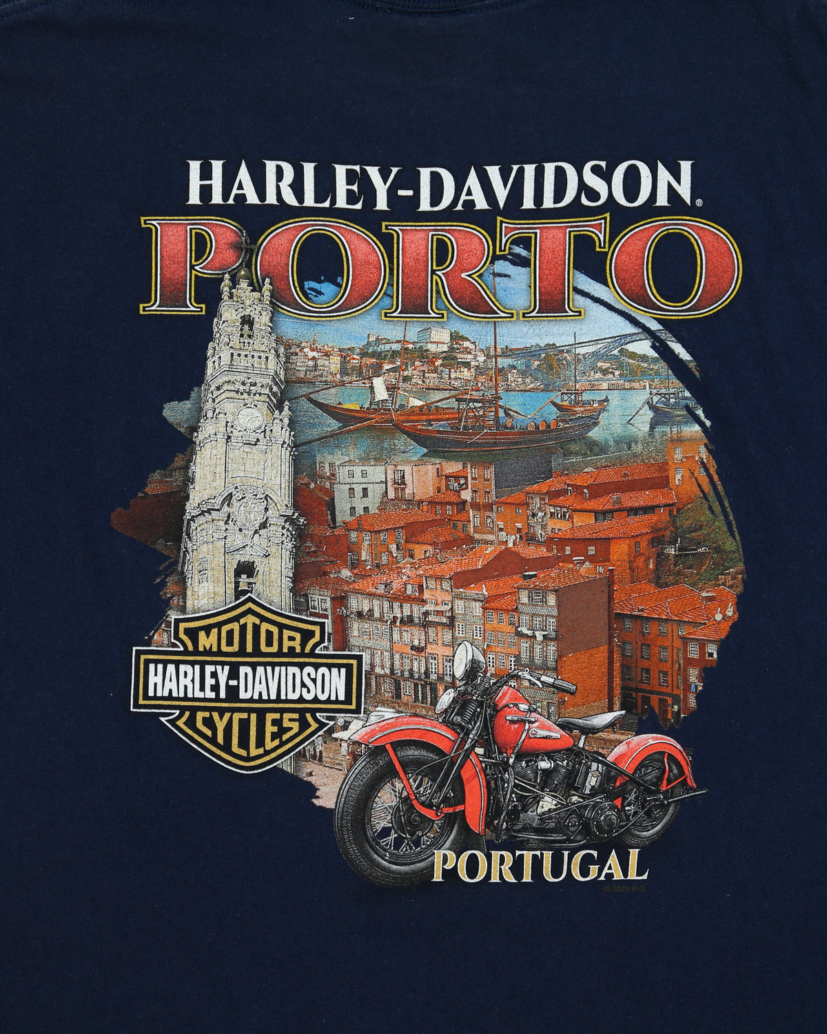 Harley Davidson Porto Portugal Heavyweight Crewneck T-Shirt - L
