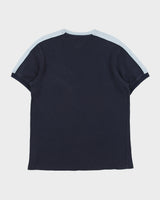 Vintage Y2K 00s Tommy Hilfiger Heavyweight Baby Blue Taped Crewneck Waffle T-Shirt - M