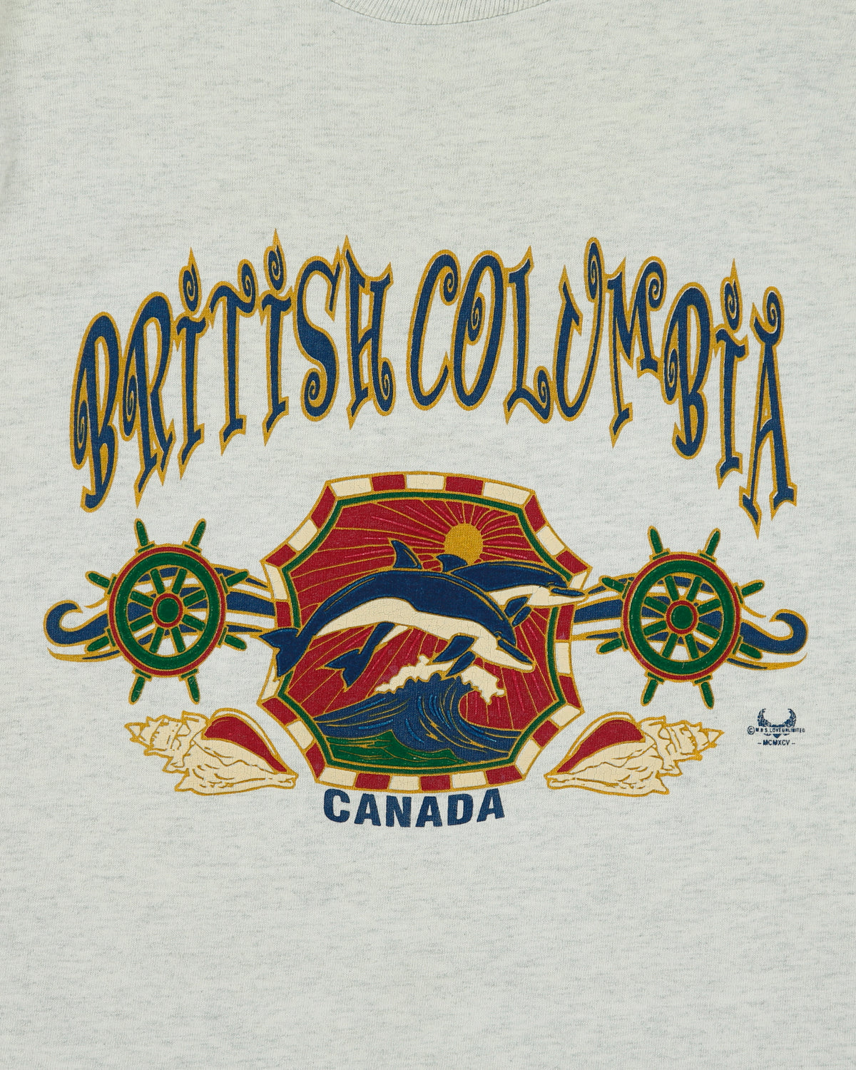 Vintage 1990s British Columbia Heavyweight Single Stitch Made In America Crewneck T-Shirt - S