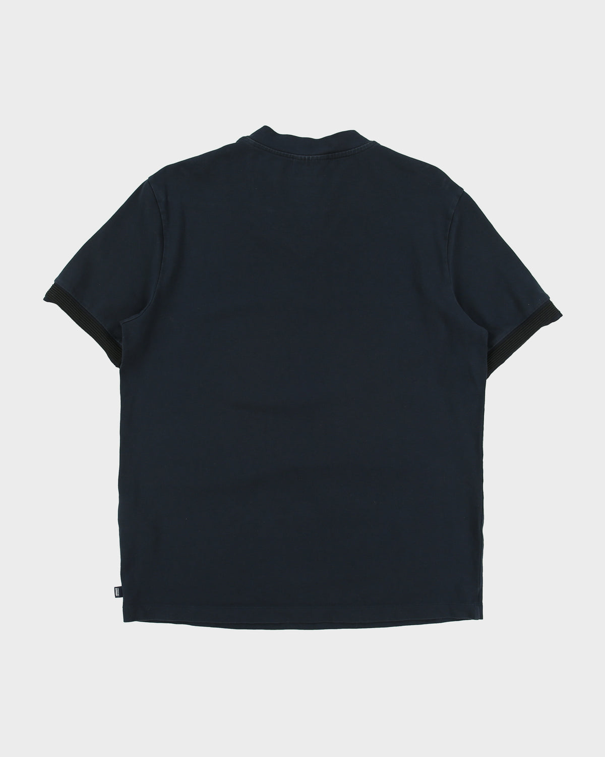 Vintage Armani Collezioni Heavyweight Ribbed V-Neck Ringer T-Shirt - L