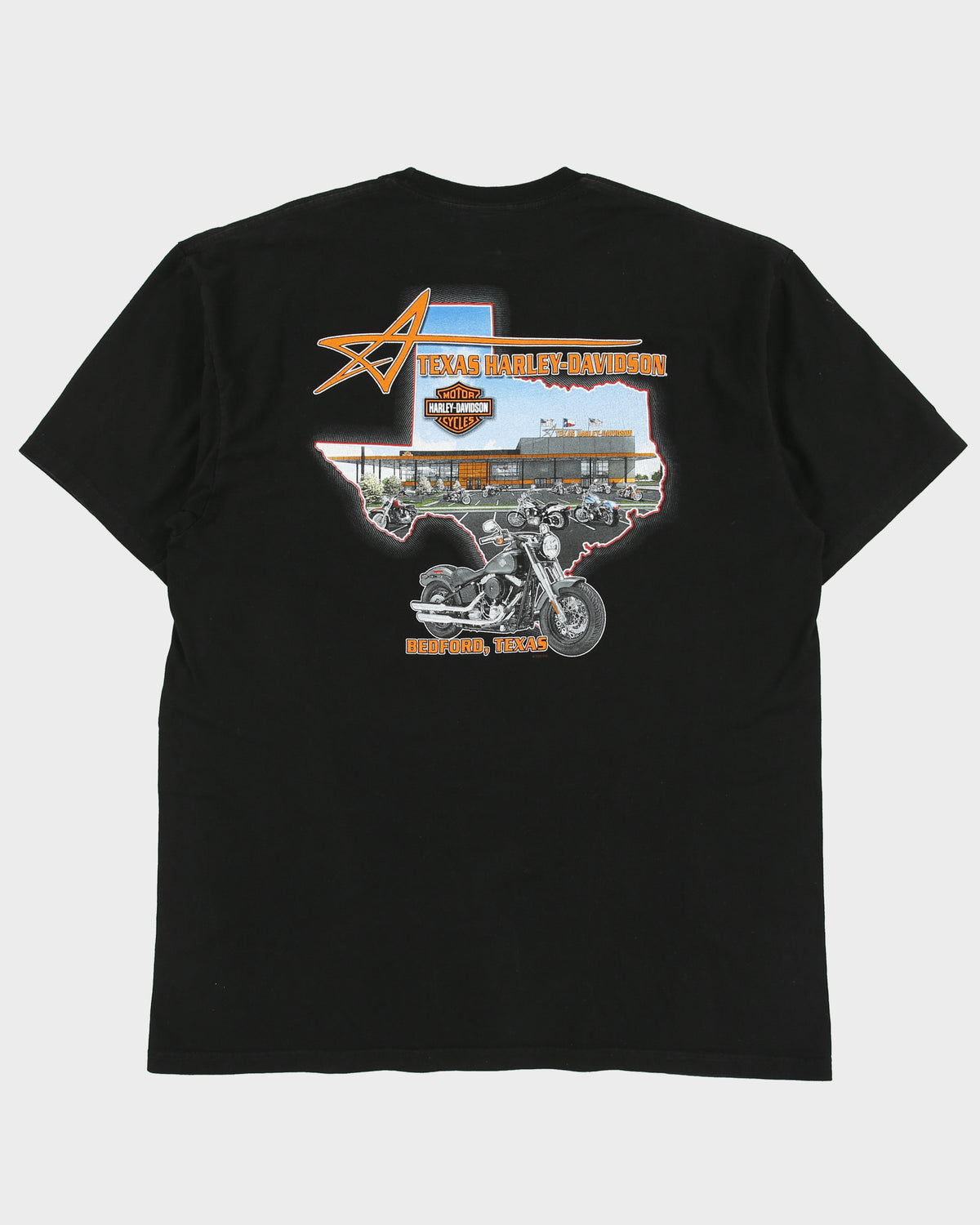 Vintage Harley Davidson Bedford Texas Heavyweight Crewneck Pocket T-Shirt - XL