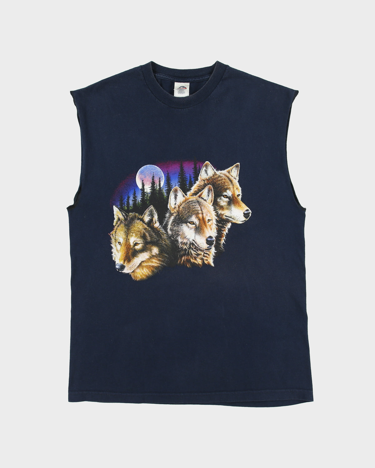 Vintage Y2K 00s Night Wolves Heavyweight Sleeveless Crewneck T-Shirt - L