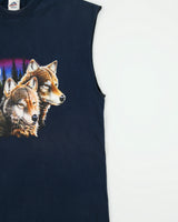 Vintage Y2K 00s Night Wolves Heavyweight Sleeveless Crewneck T-Shirt - L