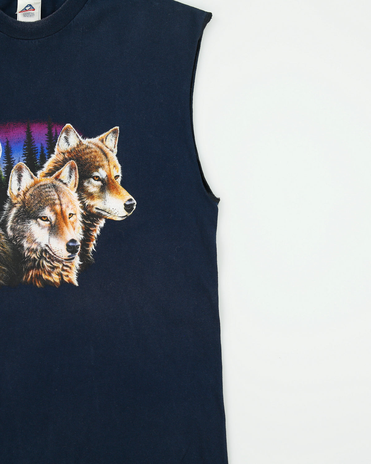 Vintage Y2K 00s Night Wolves Heavyweight Sleeveless Crewneck T-Shirt - L