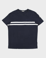 S/S 2020 Moncler Heavyweight Striped Logo Crewneck T-Shirt - XL