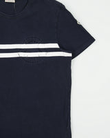 S/S 2020 Moncler Heavyweight Striped Logo Crewneck T-Shirt - XL