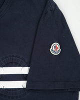 S/S 2020 Moncler Heavyweight Striped Logo Crewneck T-Shirt - XL