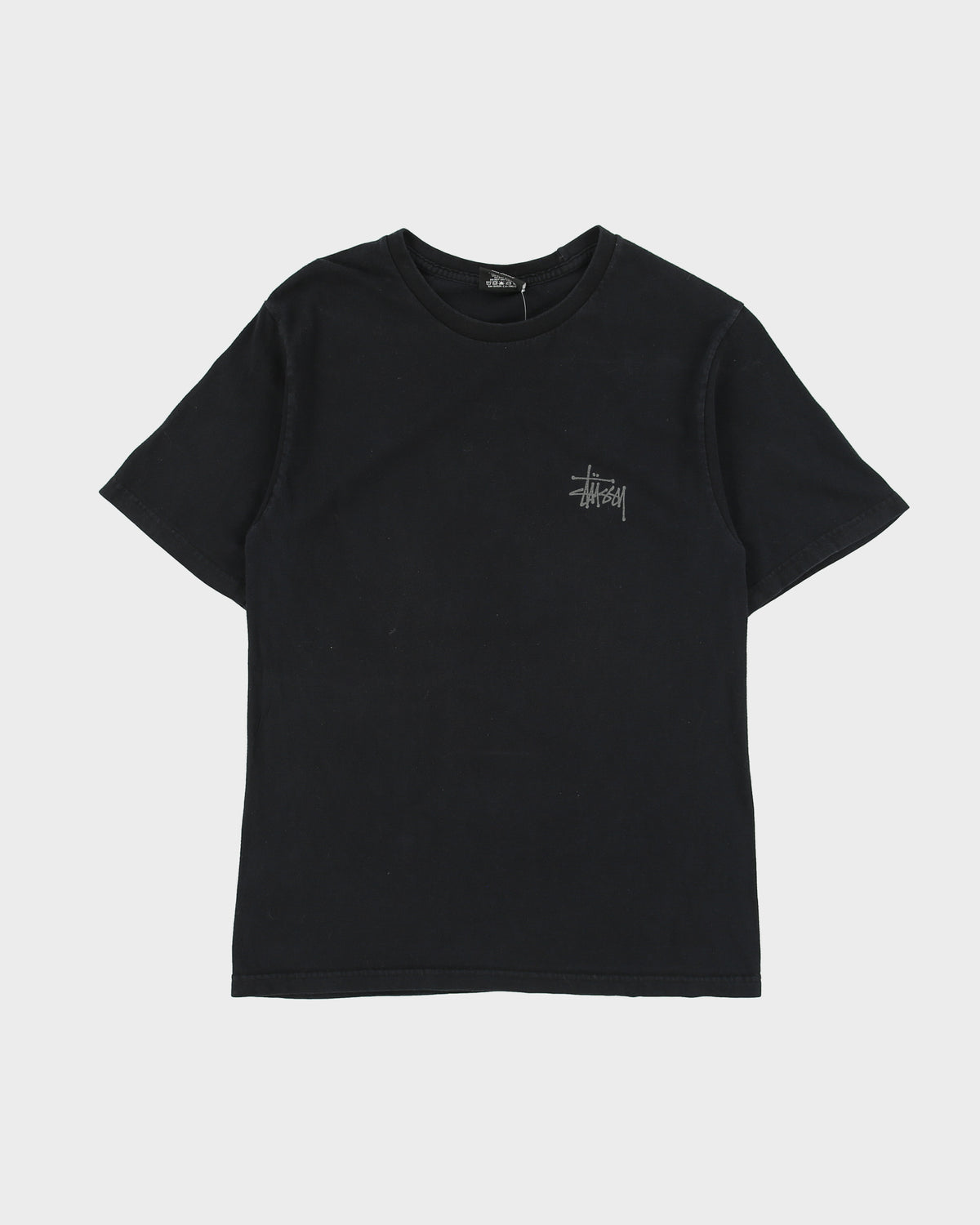 Vintage Stussy Stock Logo Heavyweight Crewneck T-Shirt - S