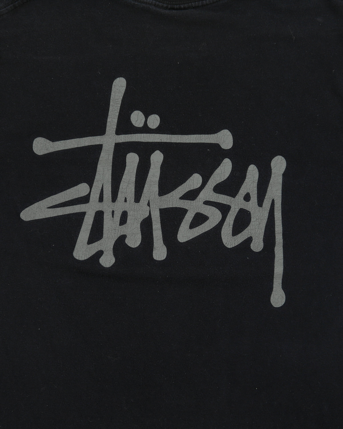 Vintage Stussy Stock Logo Heavyweight Crewneck T-Shirt - S
