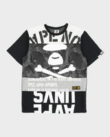 Aape By A Bathing Ape Heavyweight Stitch Split Camo Crossbones Crewneck T-Shirt - M